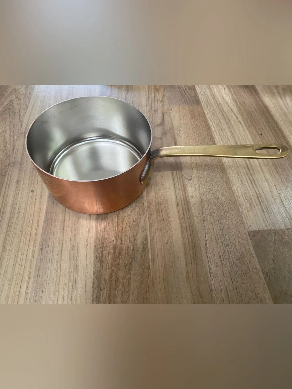 Dae Woo Copper Saucepan with Brass Handle